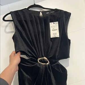 Zara Black Velvet Dress